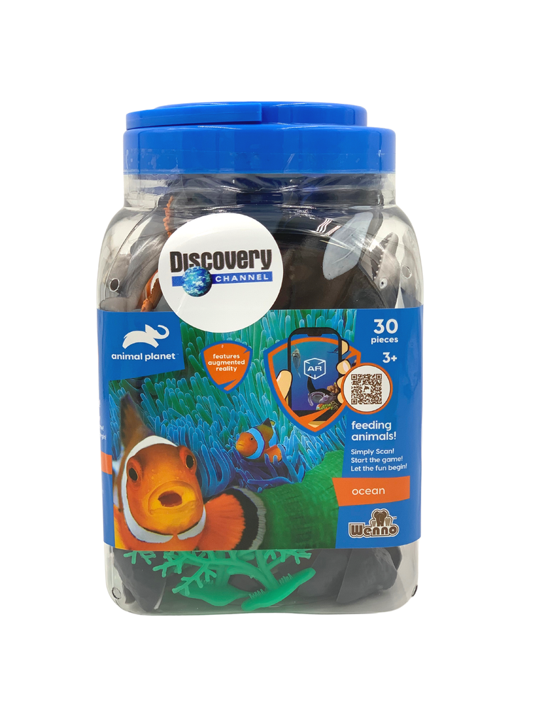 CUBO DE 30 PZ ANIMALES DEL OCEANO